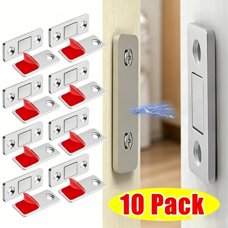 

Kitchen Closet Cabinet Catches Magnetic Lock for Ultra Thin Door Drawer with Strong Magnets Stopper Invisible Adhesive Closer
