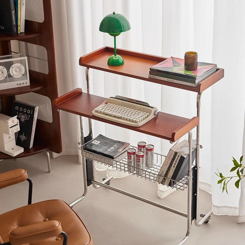 

Medieval style lifting desk home living room designer solid wood computer desk bedroom mobile bedside table