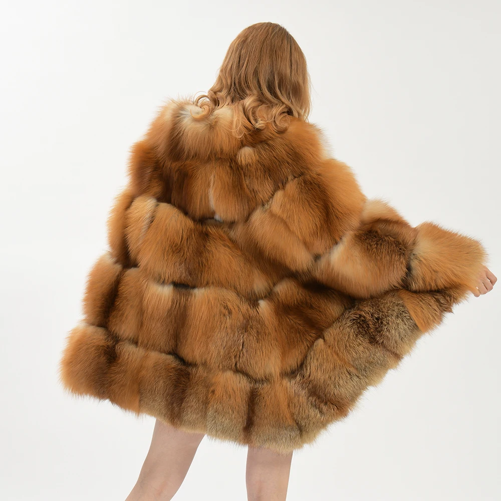 Fashion Design Wholesale Real Fox Fur Shawl Poncho Cloak Custom Super Big Thick Warm Luxury Winter Women Large Fox Fur Cape