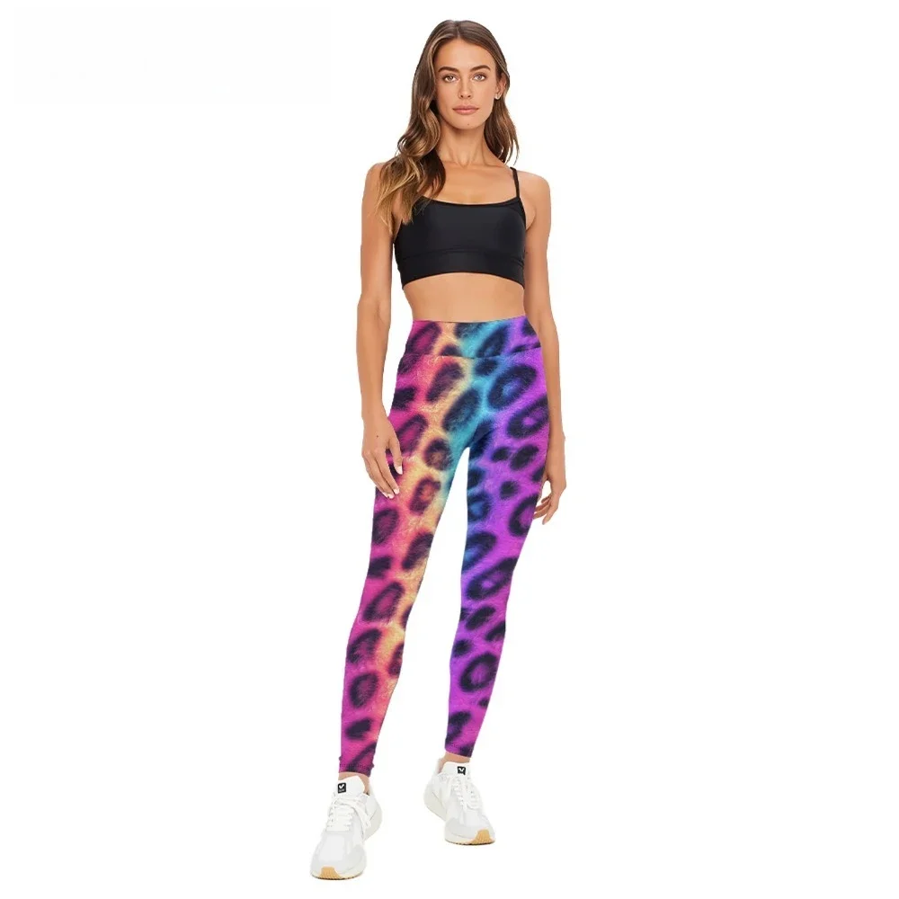 Cintura alta calças de yoga clássico faísca leopardo impresso nu sentir leggings emagrecimento treino collants na moda fitness bottoms
