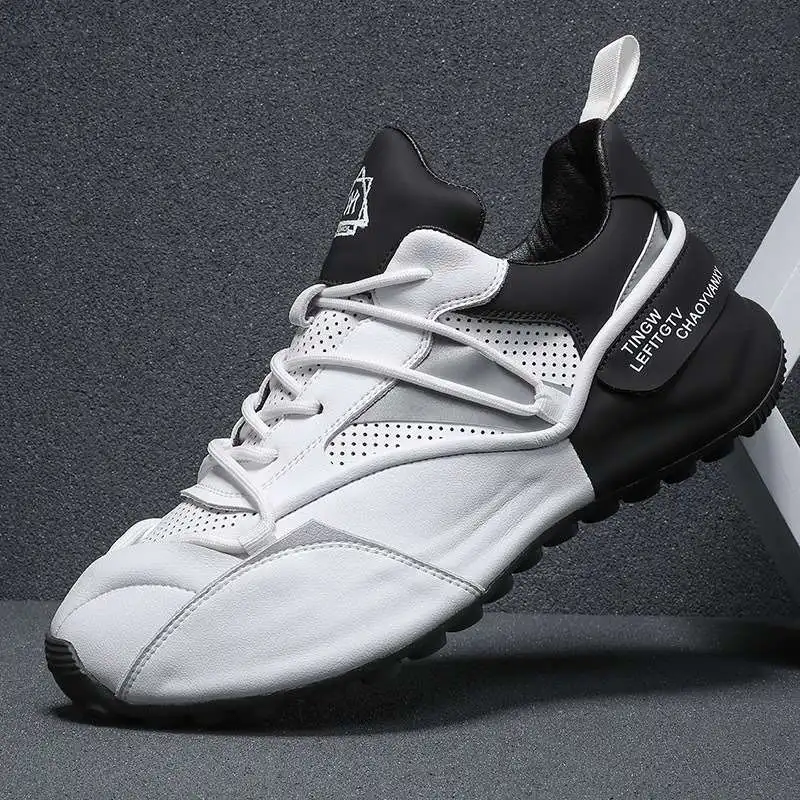 

Autumn New Men's Sports oes Casual Faionable round Toe Rubber Outsole Head Layer Pig Skin Lined Comfortable Winter Ready