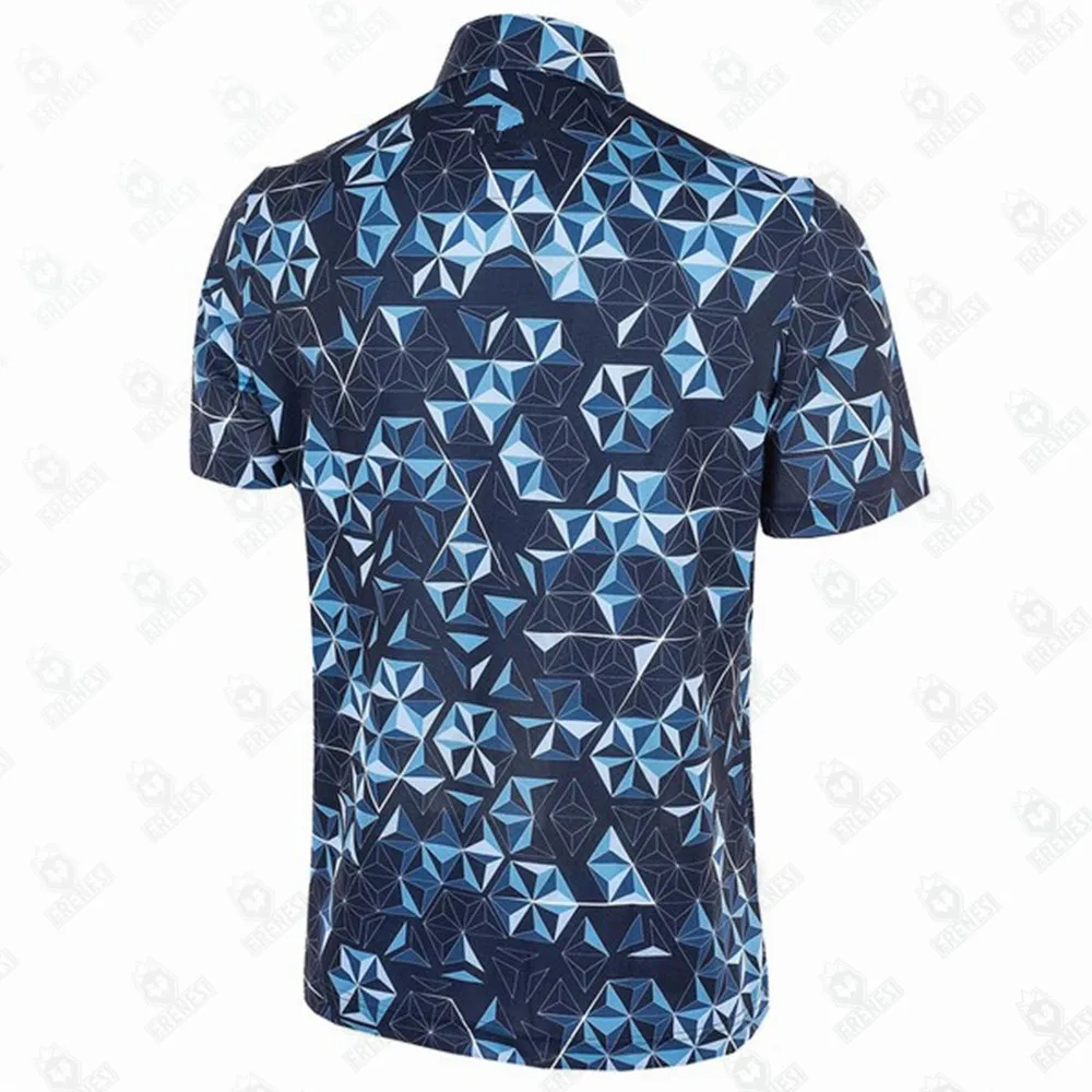 Diamant Patroon Mannen Golf Shirts Fashion Polo Shirt Zomer Korte Mouwen Sport Shirts Casual Tennis T-shirt Ademende Kleding