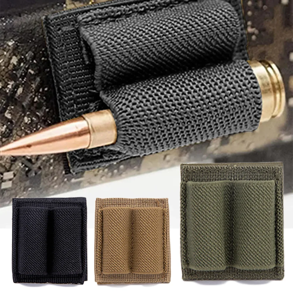 

2 Rounds Hunting Shell Holder Tactical 2 Hole Pouches Shooting Airsoft Buttstock Rifles Pouch Touch Fastener Gun Accessories