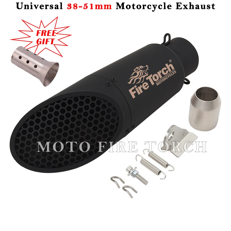 Universal 51mm Motorcycle Exhaust System Escape Modified Muffler For XSR900 MT-10 DUKE 1290 CB650F GSX-S750 S1000R 800MT TNT600