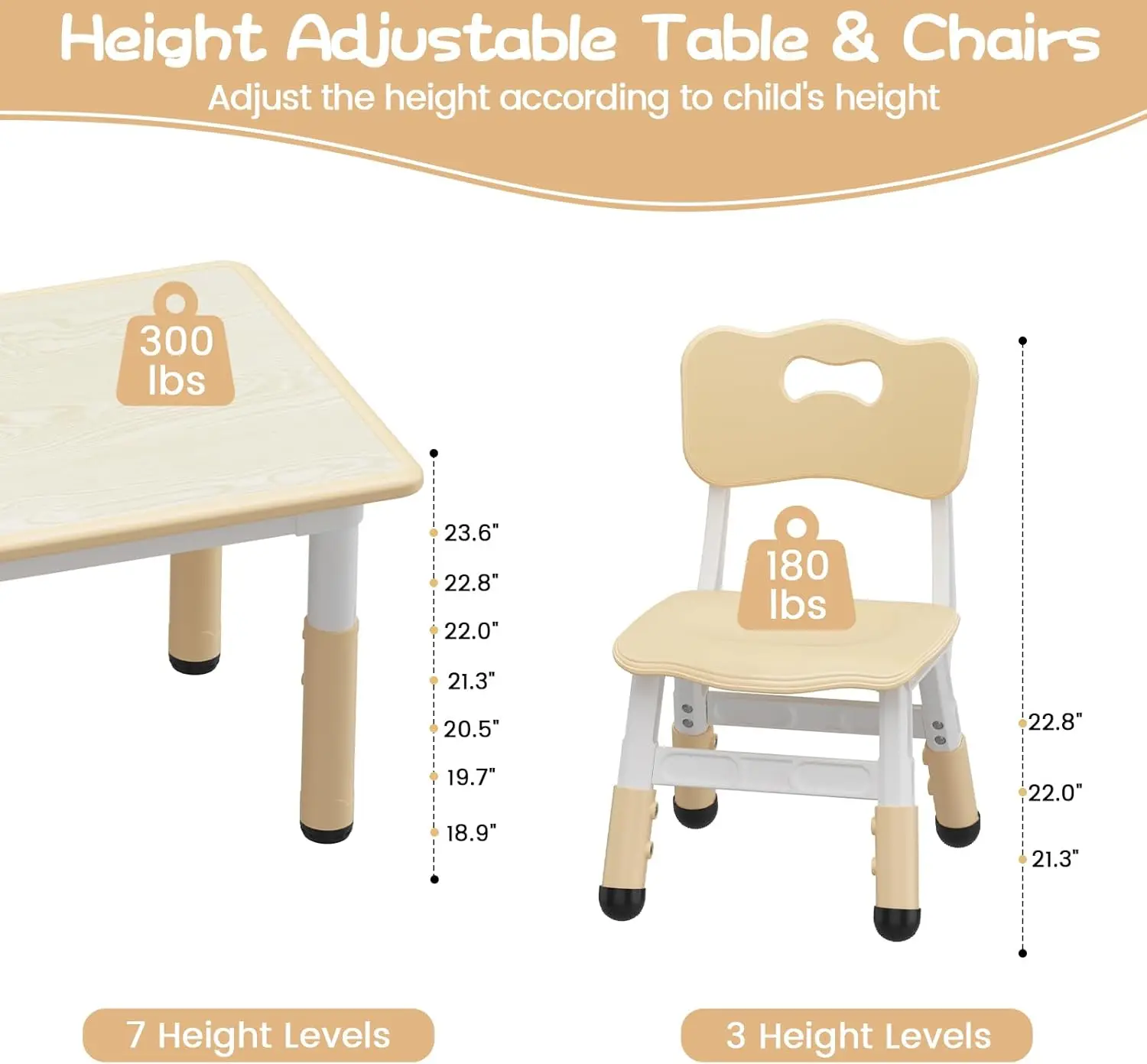 Ensemble de chaises avec boîte de rangement, table et chaises réglables pour tout-petits de 2 à 10 ans, bureau graffiti, pieds coordonnants, recommandé pour les enfants