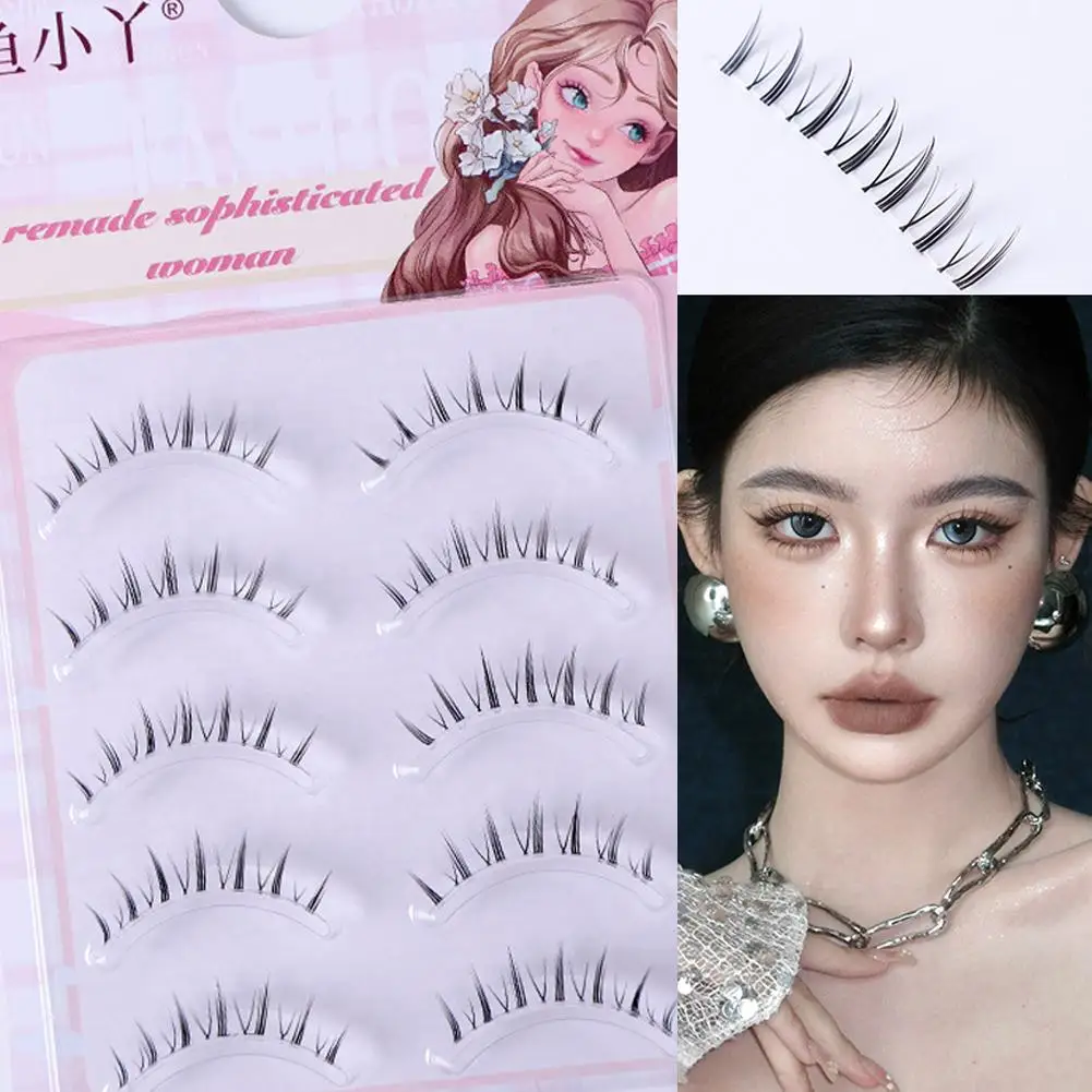 5pairs Natürliche Klare Band Untere Wimpern Kleine Teufel Unsichtbare Transparente Stiele Koreanischen stil Falsche wimpern DIY wimpern Verlängerung