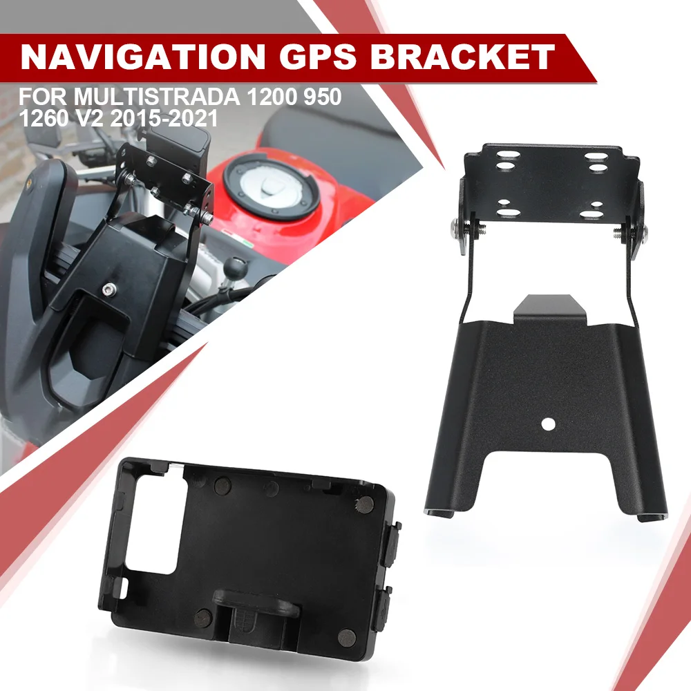 

Motorcycle Accessories Phone Navigation Bracket USB Charging Support FOR Ducati Multistrada 1200 950 1260 V2 2015 2016 2017-2021