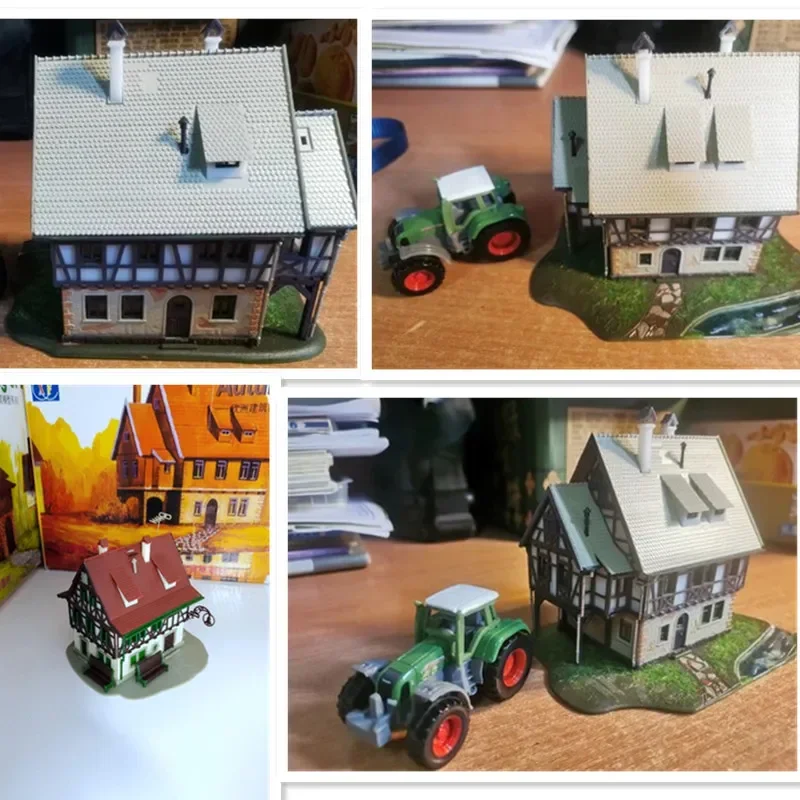 1/100 Europees gebouw assemblagemodel DIY-huizen miniatuur landschap speelgoedmodellen