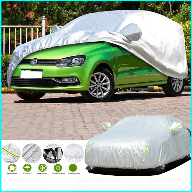 

Car Covers Outdoor Waterproof Sun Rain Snow Protection UV Auto Cover 190T For Volkswagen Polo VW Polo Golf 4 7 5 6 Accessories