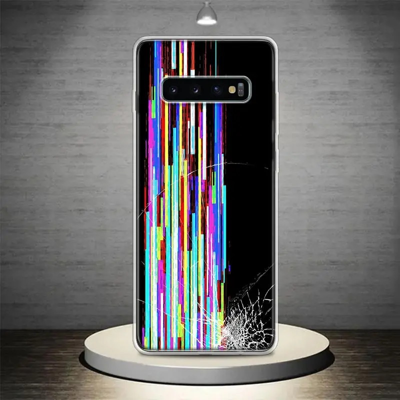 Broken Phone Screen Phone Case Shell For Samsung Galaxy S24 S23 S22 Ultra S21 Plus S20 FE S10 S10E S9 S8 + Cover Capa Funda