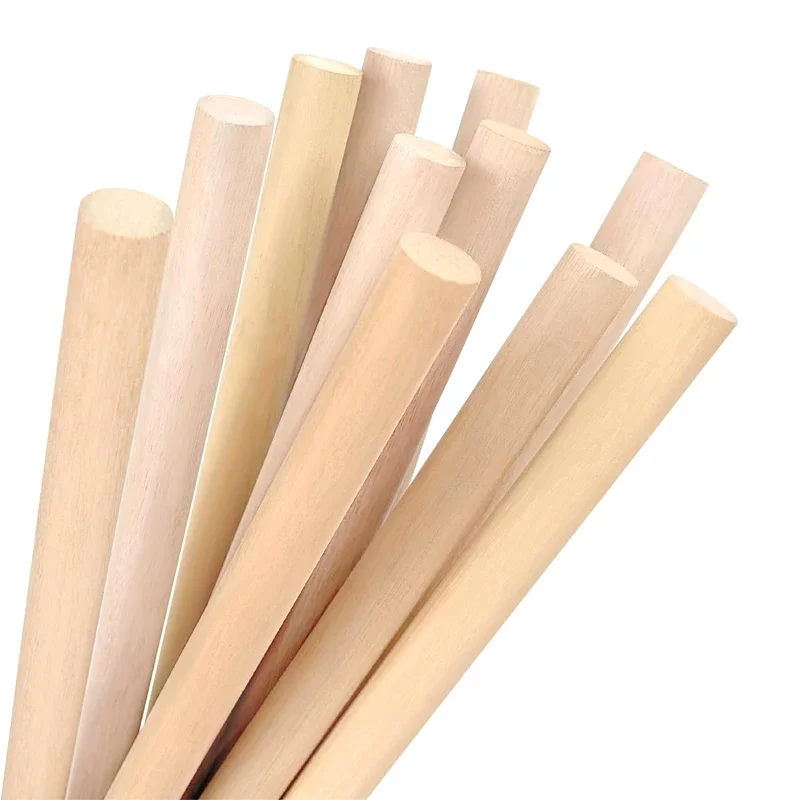 100pcs 10cm Dowel Rods Wood Sticks, Wooden Round Natural Precut Hardwood Stick for DIY Craft Painting Tiered Cake Support