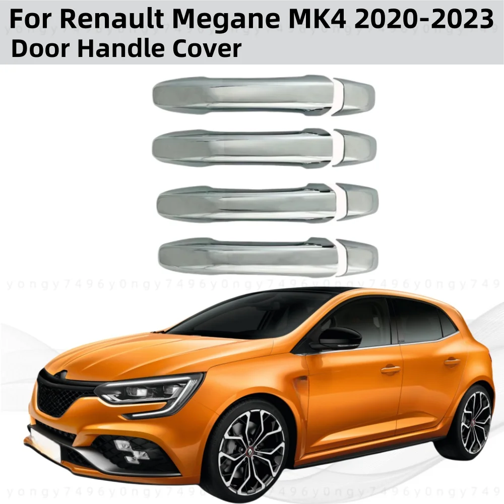 

ABS plastic Door handle cover Trim For Renault Megane MK4 2020 2021 2022 2023 Chrome Car Modification Accessories