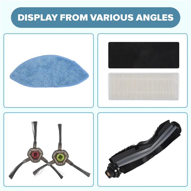 YCOC-For Ecovacs Deebot Ozmo U2 Dgn22 U2 Pro Robot Vacuum Cleaner Side Brush Main Brush Filter Mop Accessories Replacement