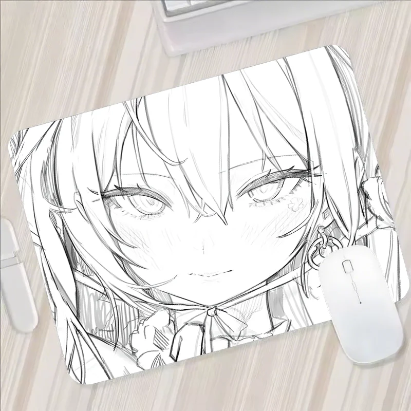 

Line Art Anime Character 400x450 Textured Cloth Gaming Mouse Pad - Premium Non-Slip Control Surface for Precision Tracking
