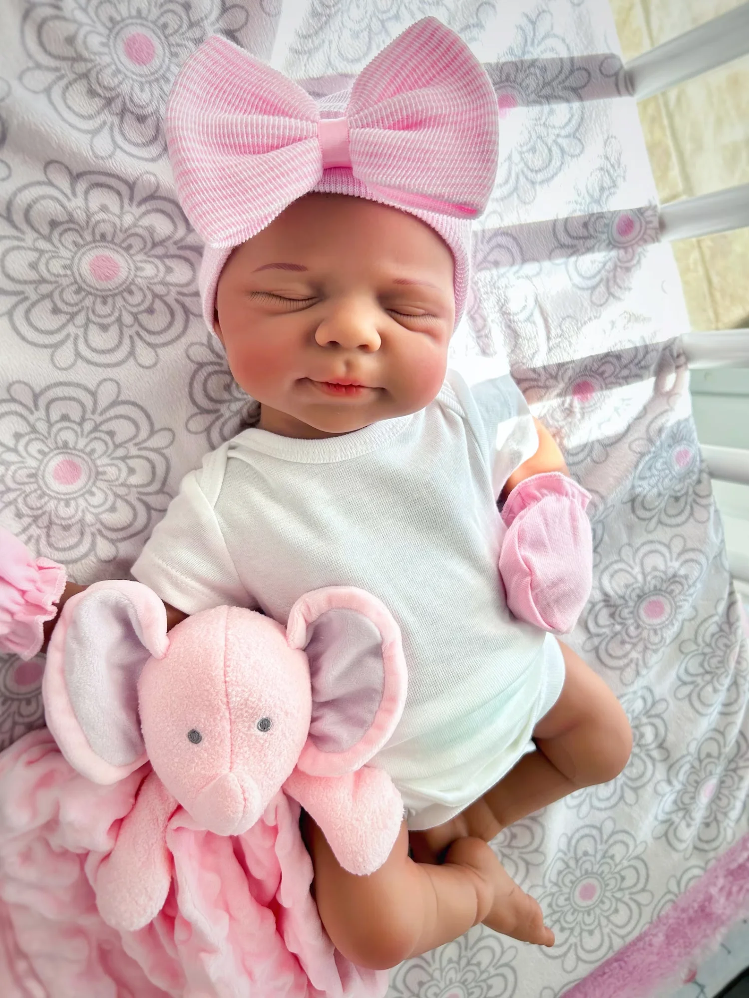 Can Open Mouth 18Inch Sleeping Pascale Silicone Girl Doll With Painted Bald 3D Painted Skin Soft Touch Feeling bebe reborn doll