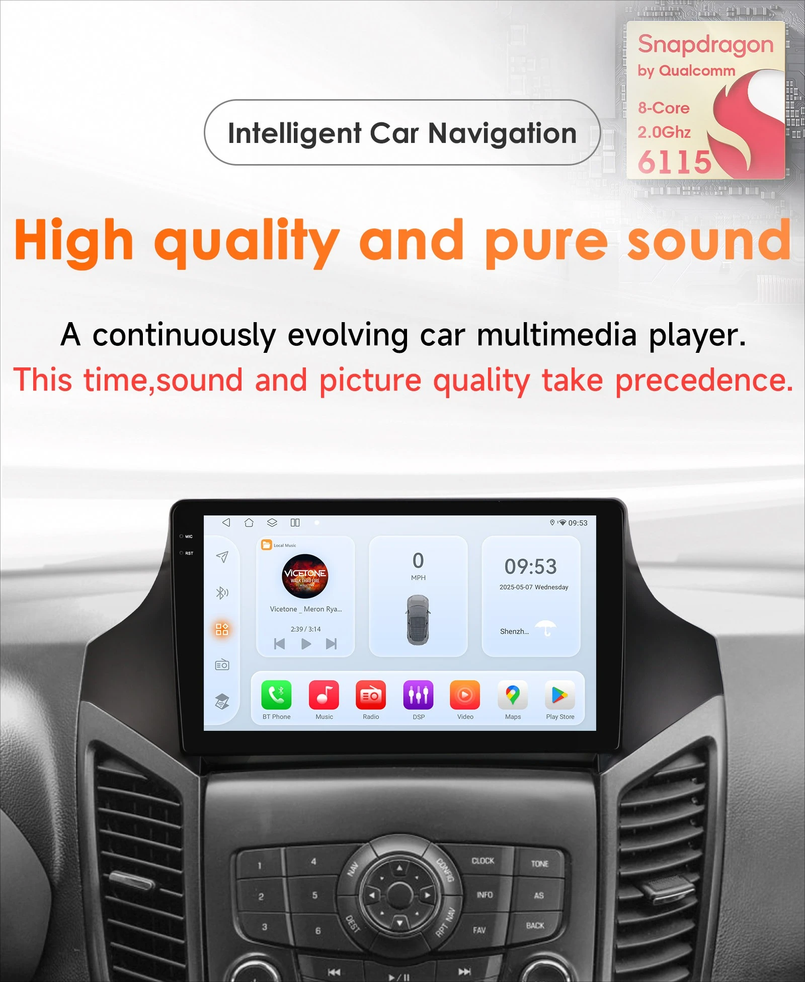 Auto-Multimediaplayer für Chevrolet Orlando 2010 - 2018 Kabelloses Carplay Android Auto Radio 6115 8-Kern Intelligentes GPS Autoradio