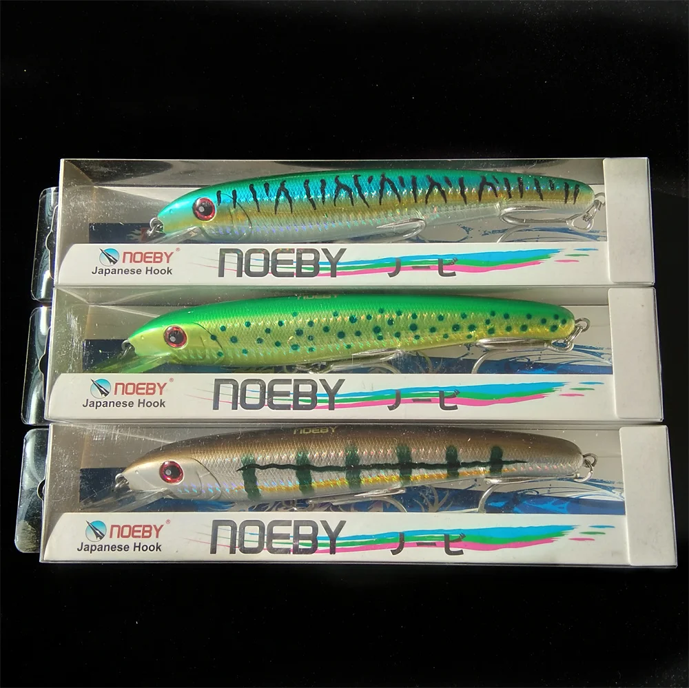 Noeby 3pcs Floating 0-3m Minnow 180mm 48g Top Water Fishing Lure Hard Bait Suspending Wobbler Hooks Jerk Bait