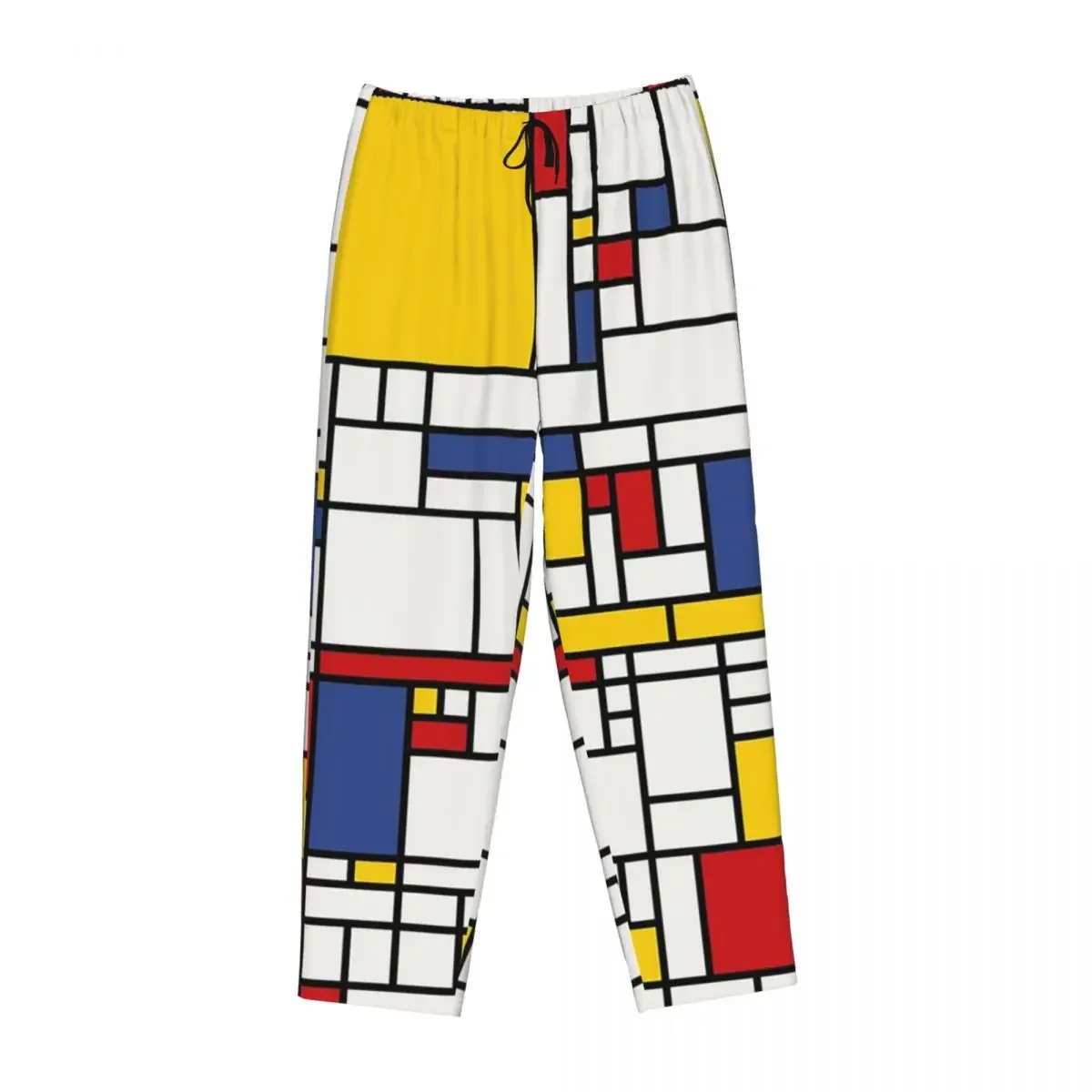 

Custom Piet Mondrian Women Pajama Pants Lounge Sleep Sleepwear Bottoms with Pockets