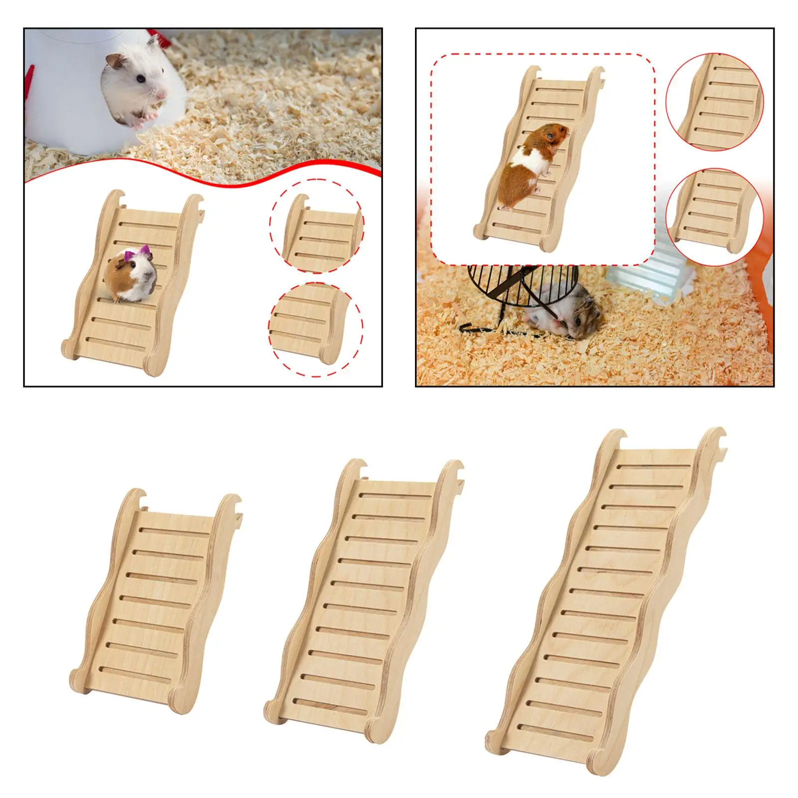 Wooden Hamster Ladder Stable Climbing Ramp Cage Bridge for Mouse Gerbil Bunny Hutch Small Pet Habitat Decor view 6