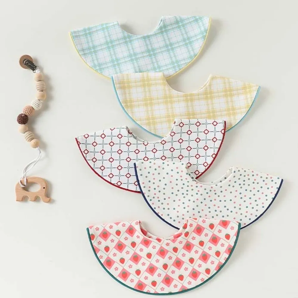 

Feeding Supplies Baby 360-degree Bib Flower Printed Plaid Infants Saliva Towel Anti Fouling Soft Cotton Baby Drool Towel Mom