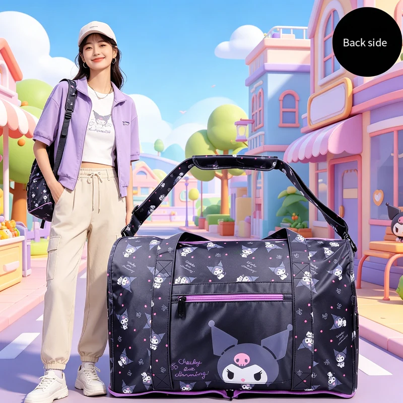 

Kawaii Kuromi Travel Bag Cartoon Fold Sanrios Duffel Bag Portable Anime Large Capacity Hello Kittys Travel Pou Handbag Ready Bag