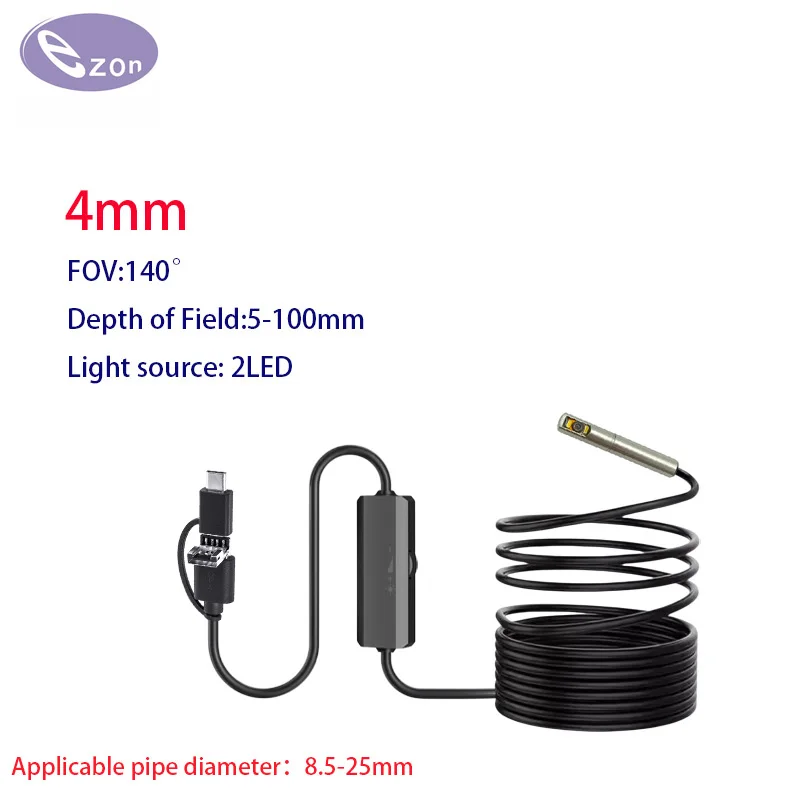 منظار USB 4 مم متوافق مع أنظمة Android ويدعم OTG، مناسب لفحص خطوط الأنابيب الصناعية. #1