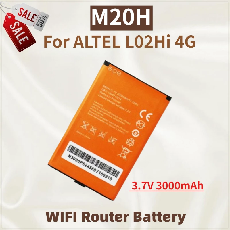 بطارية M20H عالية الجودة 3.7 فولت 3000 مللي أمبير في الساعة لجهاز توجيه ALTEL L02Hi 4G LTE WIFI بطارية بديلة جديدة تمامًا #1