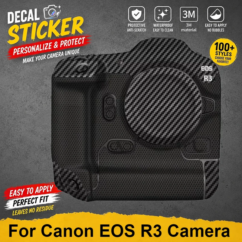 For Canon EOS R3 Camera Skin Sticker Premium Vinyl Wrap Stylish Protective Decal Anti-Scratch Cover EOSR3 EOS R 3 Color blocking