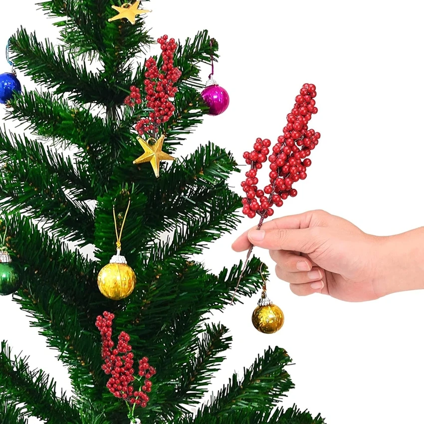 

Artificial Plants Holly Little Red Fruit New Year Christmas Tree Home Room Decor Wedding Wreath Flower DIY Photo Shooting Gifts