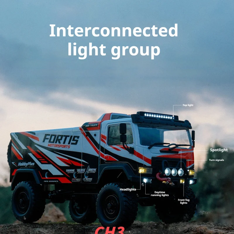 Hobby Plus 1/18 DKR-4 Fortis Rc Car Remote Control Simulation Electric Four-Wheel Drive Rally Truck Off-Road Vehicle Model