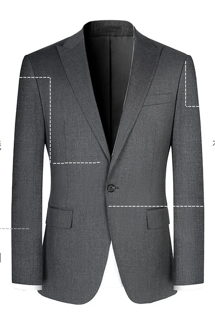 

2025 top quality groom wedding banquet SAM costom suit grey color