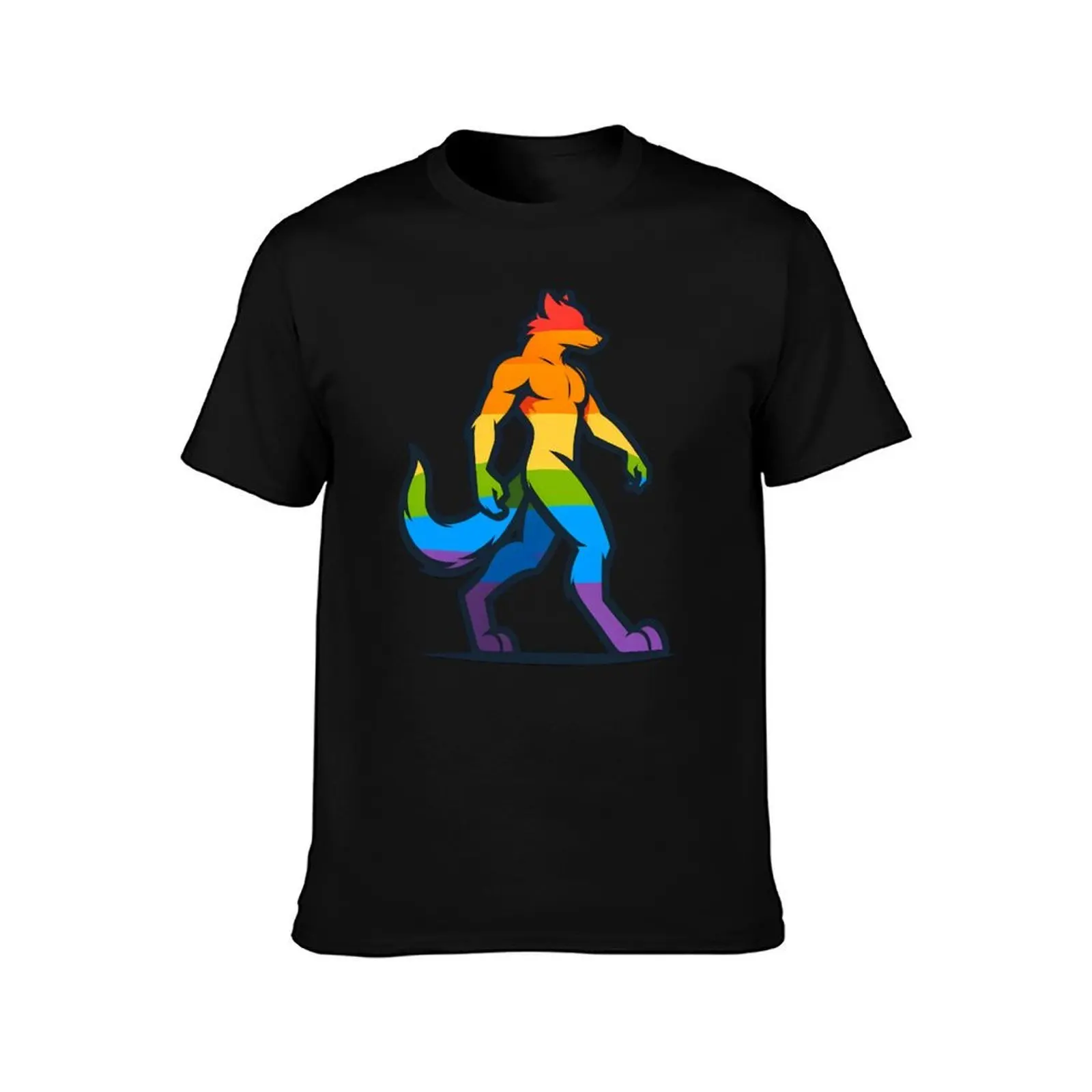 LGBTQ Furry Pride Anthropomorphic Logo T-Shirt, Summer Casual Cotton Tee, Oversized Streetwear Tops, Vintage Graphic Print