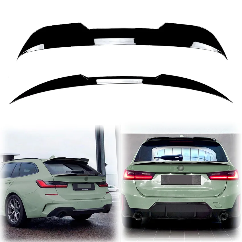 2019 To 2024 For BMW 3 Series G21 Pre-facelift Touring LCI Rear Roof Spoiler Wing Lip By High Quality ABS Body Kit Gloss Black