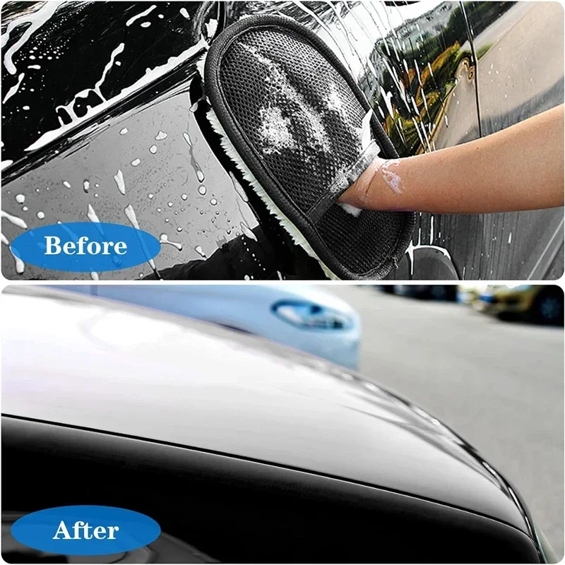 Car Cleaning Sponge Glove Car Polishing Washing Mitt Gloves Microfibre Wash For Automotive Kitchen Homes Cleaner Wool