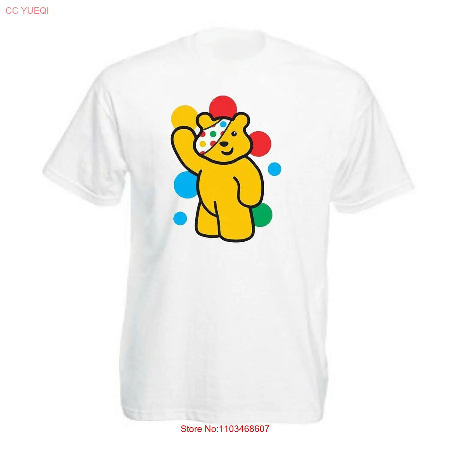 تي شيرت Spotty Pudsey Bear تي شيرت الخيرية للأطفال الذين يحتاجون إلى تي شيرت علوي #1