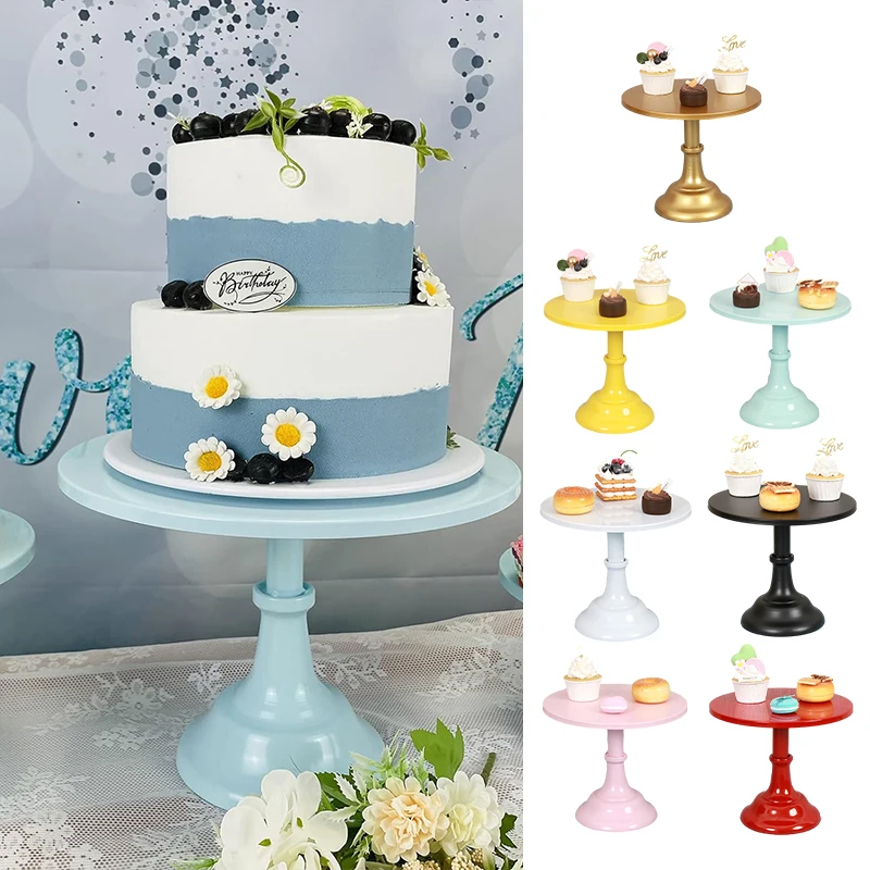 Imagem -02 - Round Cake Stand com Metal Pedestal Dessert Holder Wedding Party Display Rack Holiday Sobremesa Decoração 812