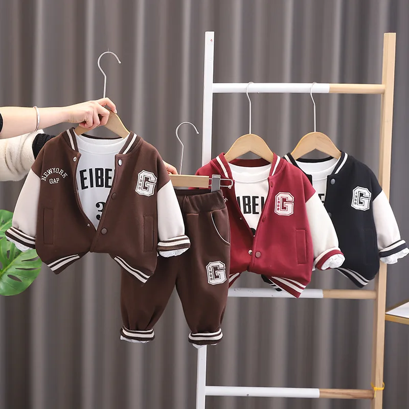 

Boys clothes sets spring autumn 2024 children jackets t-shirts pants 3pcs tracksuits for baby sports suit kids outfits toddler 5