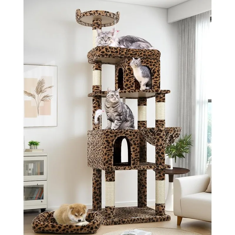 

Globlazer Heavy Duty Cat Trees for Large Cats, Sturdy 72in Maine Coon Tree for Large 20 lbs+ Heavy Duty Tower for Ad