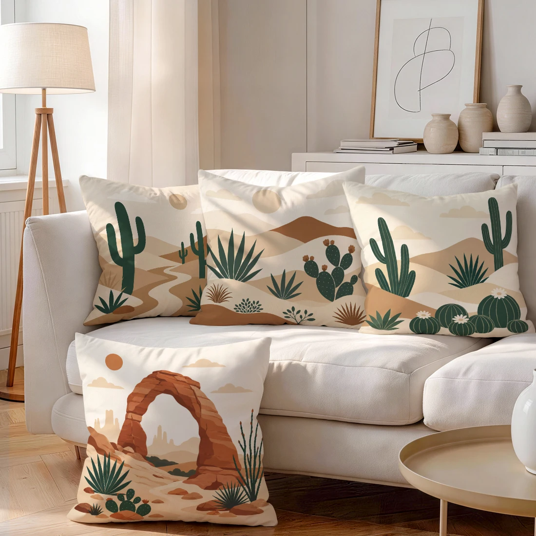 1/4pcs Desert Cactus Cushions Pillowcase Polyester Cushion Cover Throw Pillow Pillowcover Home Car Sofa Decor