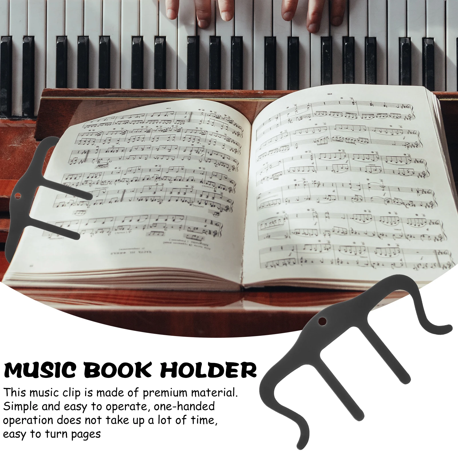 

M Metal Music Book Clip Sheet Music Holder Book Page Clamp For Piano Guitar Score Recipes Durable Iron Page Opener For