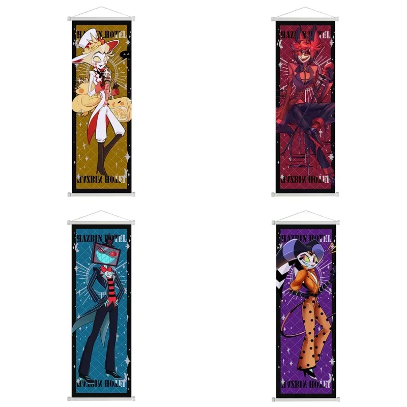 

Hazbin Hotel Cartoon Anime Angel Dust Fat Nugget Scroll Canvas Wall Hanging Painting Home Decor Children Birthday Gifts
