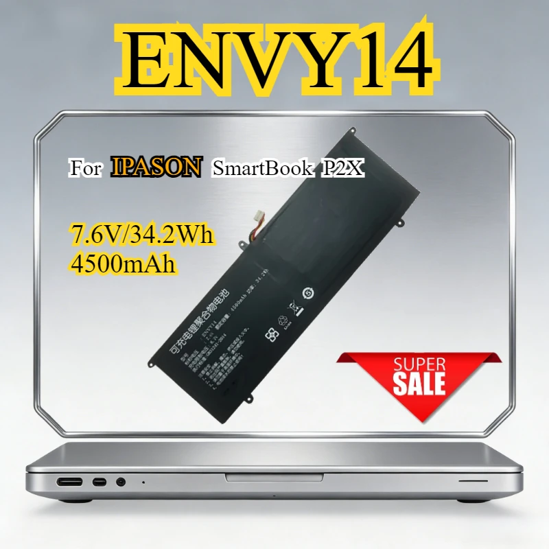 

New ENVY14 38Wh Laptop Battery for IPASON SmartBook P2X for Hasee BG/T 18287-2013 P147JBN51 P147JBN52 4500MAH Bateria 7.6V