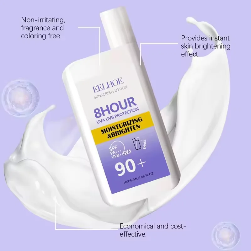SPF 50+ Sunscreen Lotion Cream Long-Lasting Sun Protection Lightweight Non-Greasy Sun Block Prevent Sunburn Face Body Skin Care