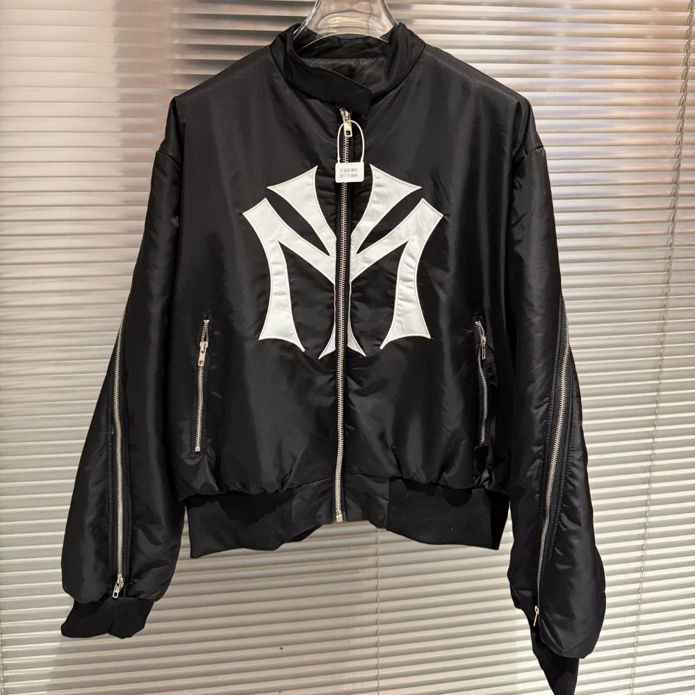 

Mowalola American-style zipper show model men's casual zipper Bomber style tea-colored identical pilot jacket coat trendy