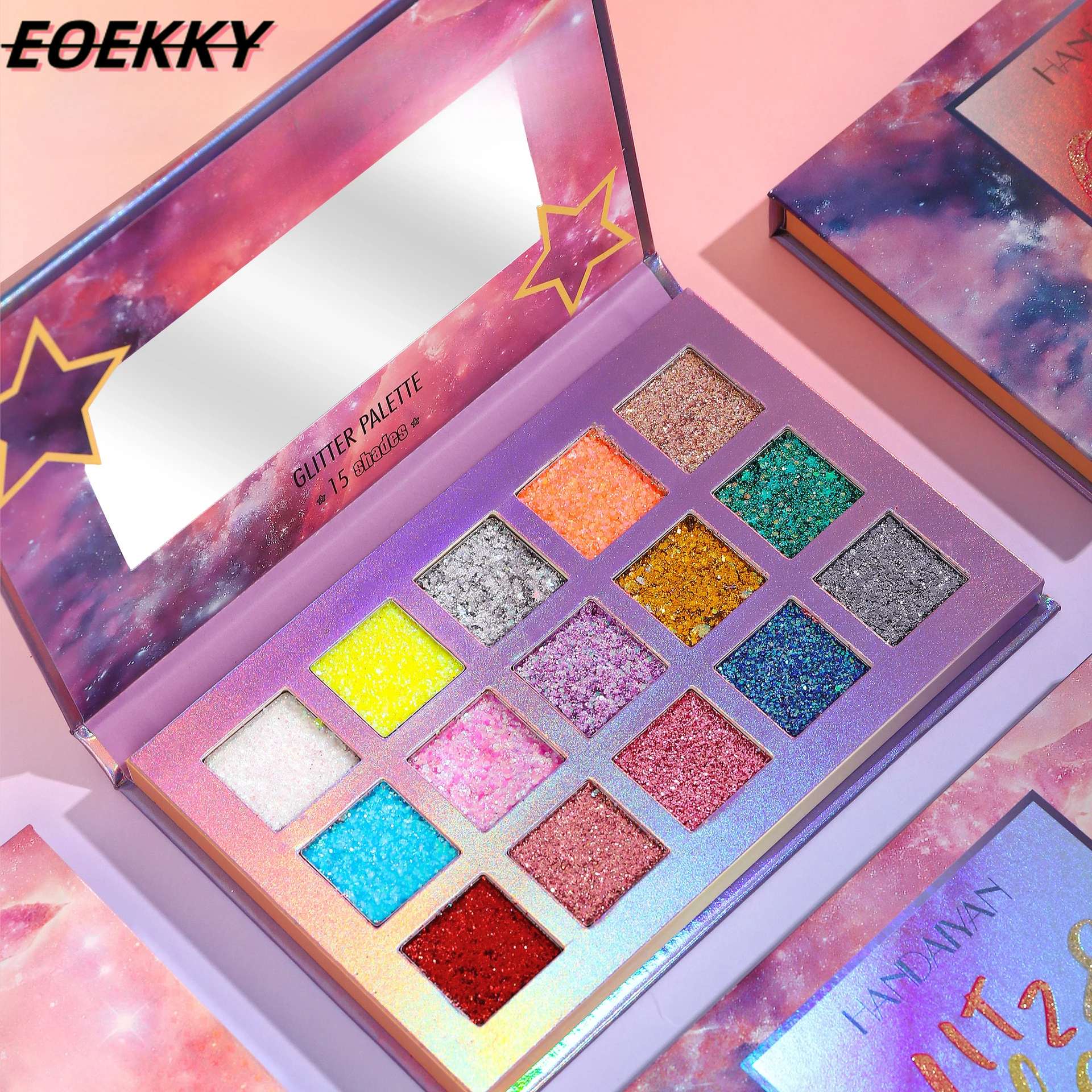 EOEKKY-15 Color European and American Large sequin Eyeshadow Tray - Makeup Palette - Eyeshadow Cosmetics