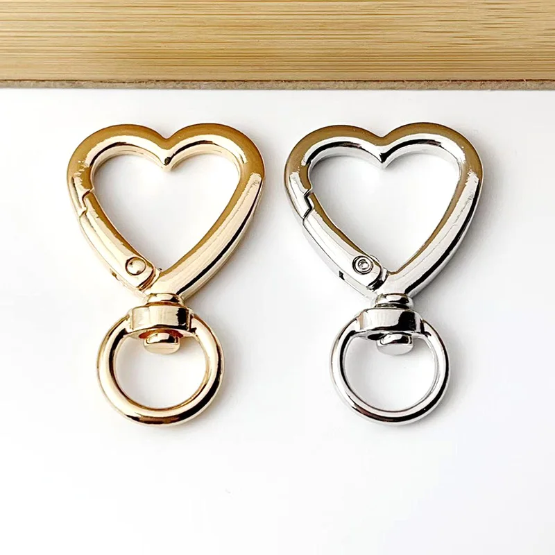 6-12Pcs Metall Herzförmigen Verschluss Zink-legierung Liebe Schlüsselbund Haken Schnalle Auswurf Schnalle DIY Tasche Spielzeug anhänger Anschluss Zubehör – Detail 14