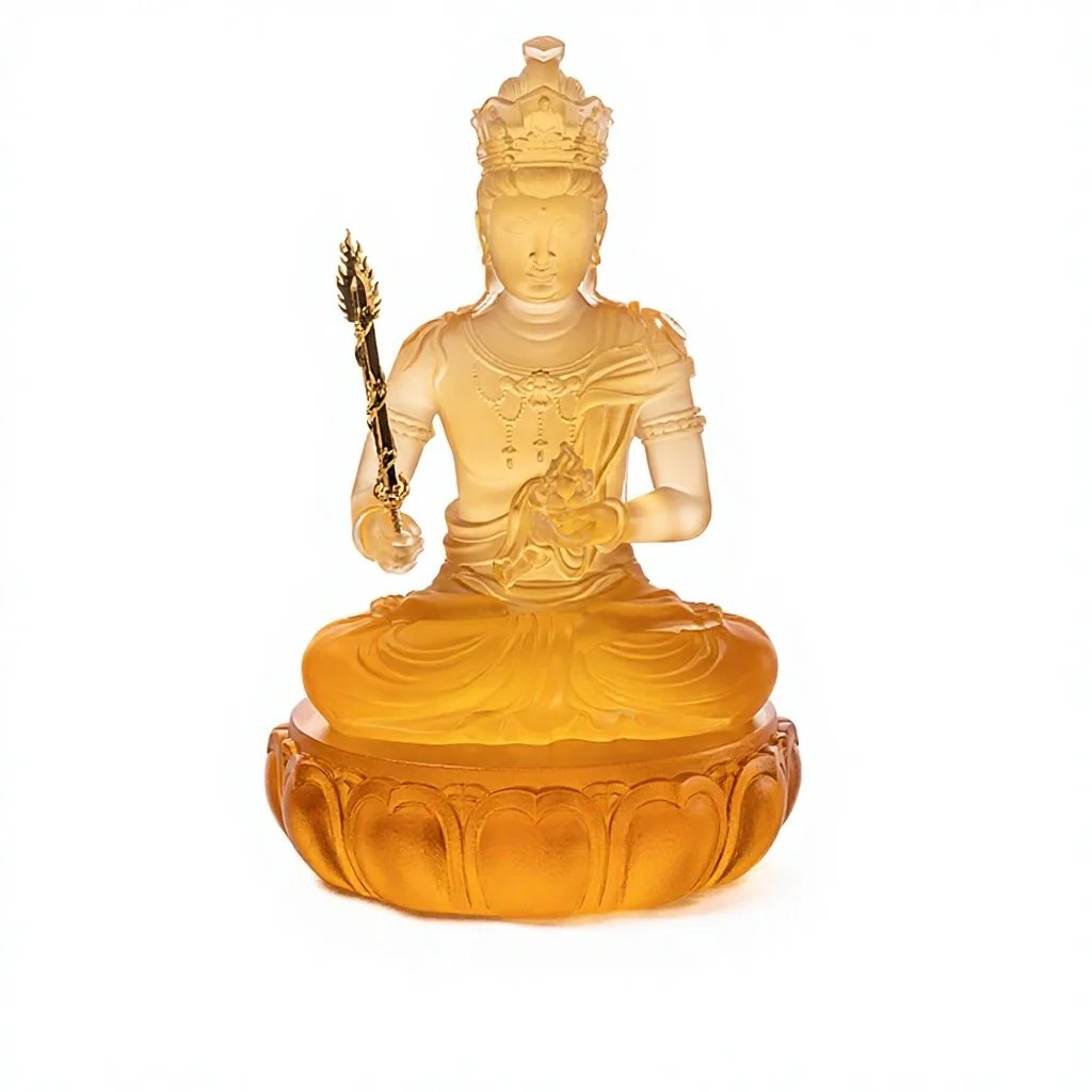 *&r Artfamily Handmade Eco-friendly Crystal Carved Buddha Figurine for Home Decoration Gift Mascot