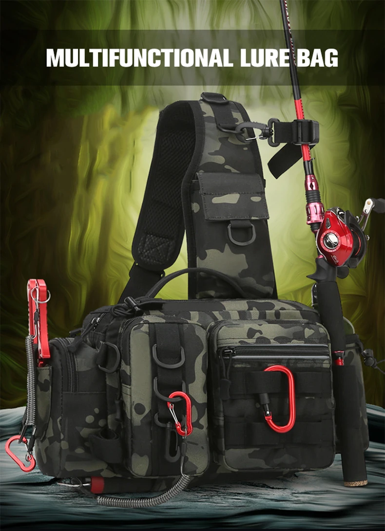 Borsa Da Pesca Imbracatura Multifunzionale – Marsupio Porta Attrezzatura Con Portacanna, Impermeabile, Per Escursionismo E Outdoor