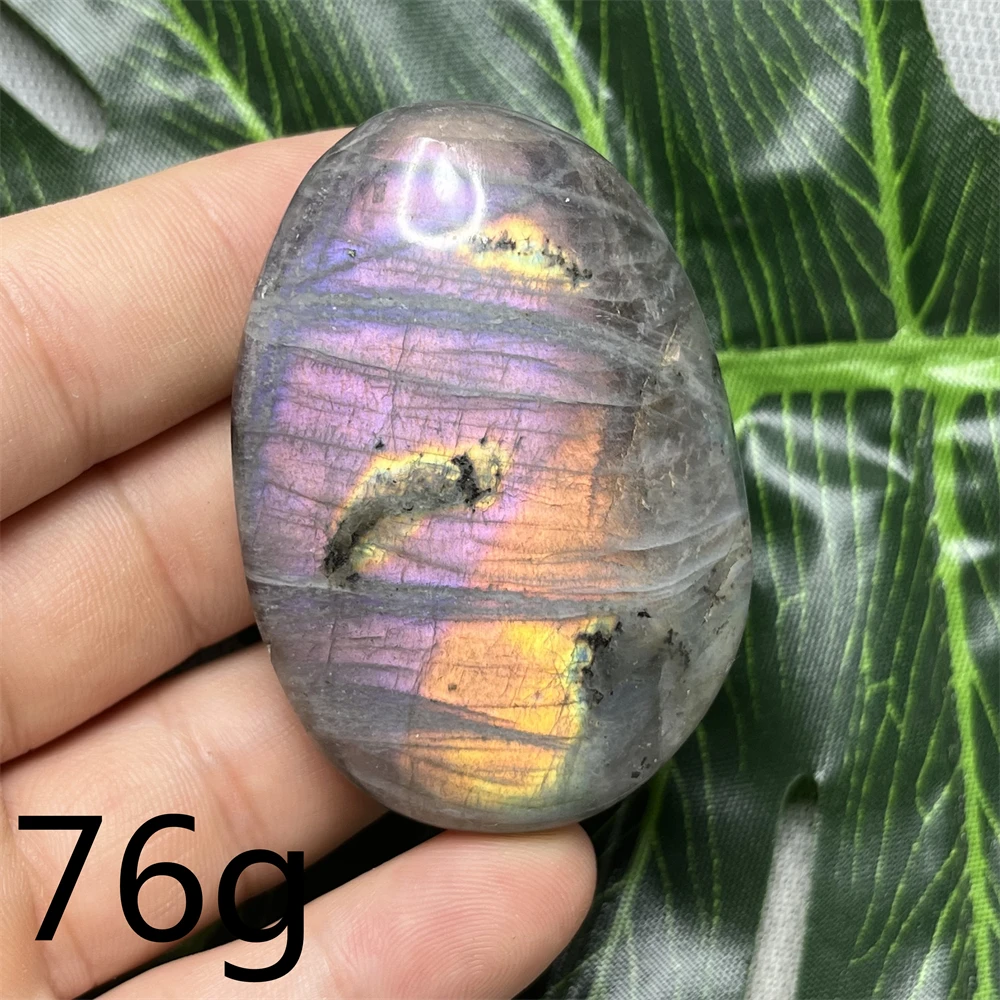 Natural Gemstone Purple Labradorite Palm  Double-sided Glitter Home Decor Holiday Gift Witchcraft Altar Crystal Stone Healing