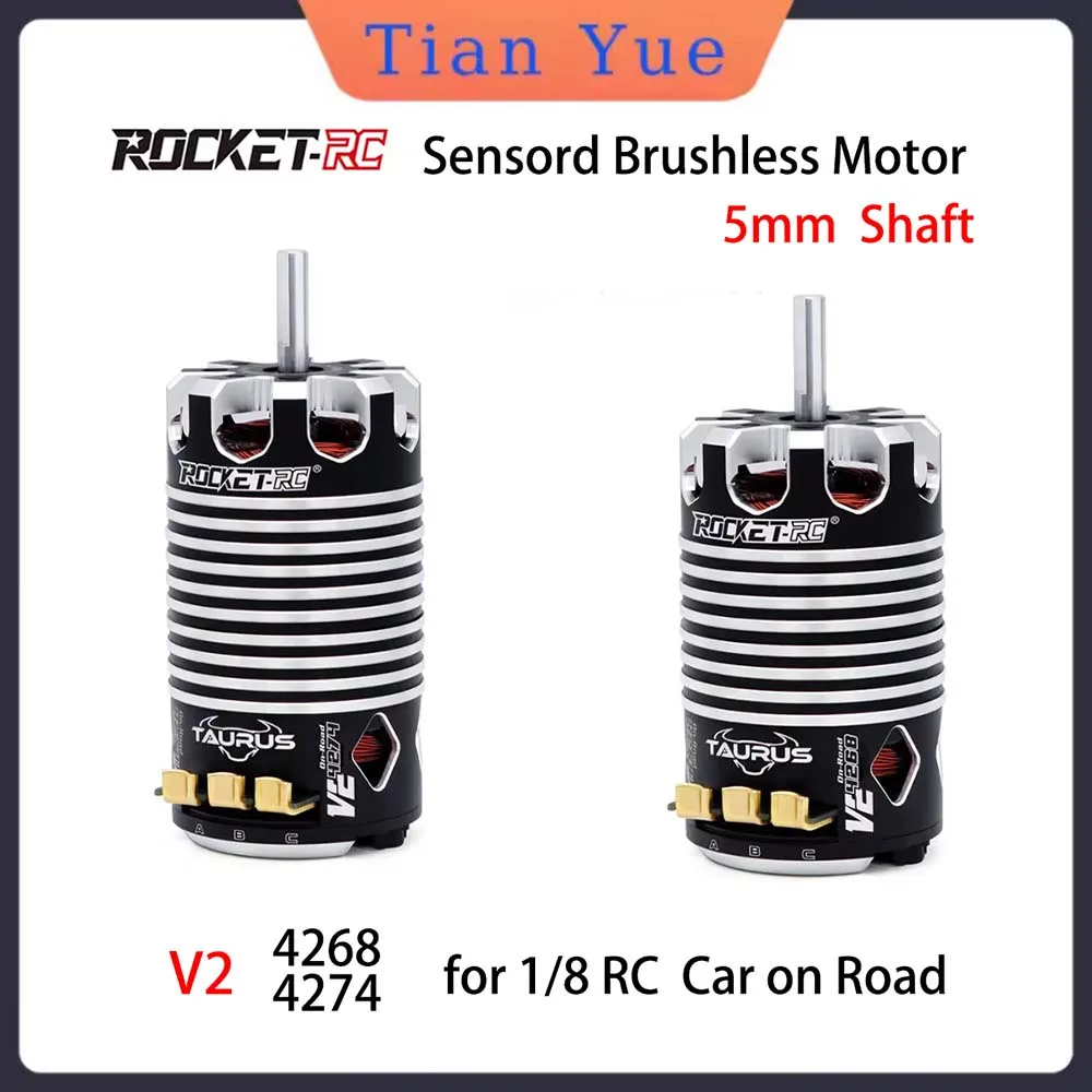 ROCKET-RC 4274 4268 V2 Бесщеточный двигатель с датчиком 1900 кВ/2100 кВ/2600 кВ/2800 кВ Вал 5 мм для 1/8 RC Car Electric Monster Off Road